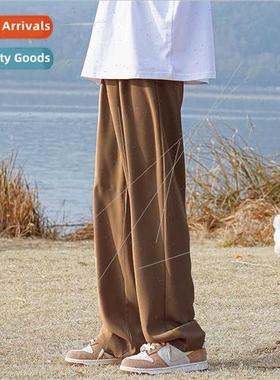 Casual straight pants men 2022 spring large size loose strai