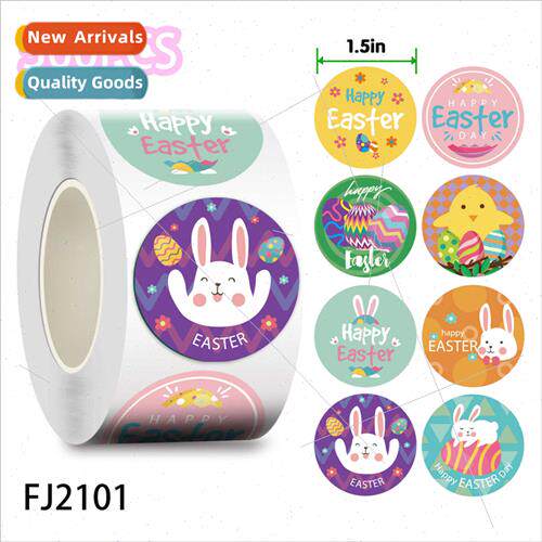 XH018 Round Easter Eggs Bunny Chick  Envelope Seal Party Dec