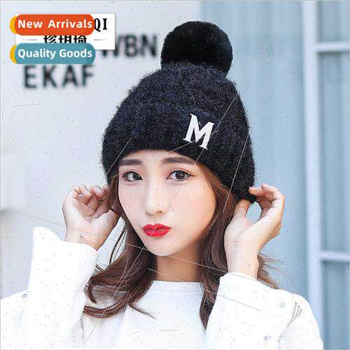 New shiny letters winter hat women casual warm ear protectio