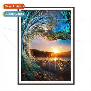full new hand diamonds round waves sea DIY painting Diamond