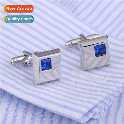 Qualy French Shirt Cufflinks Blue Crystal Dress Cufflinks Eu