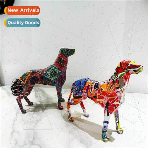 New colorful resin dog art supplies living room office entry