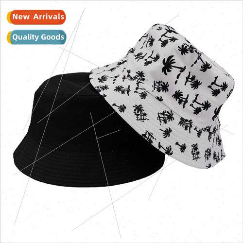 Fisherman hat double-sided wear maple leaf printed hat basin