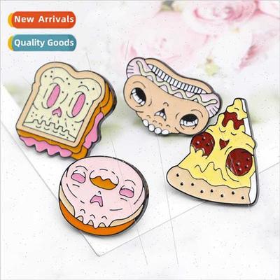 punk retro fun brooch pizza sandwiches hot dog donuts alloy