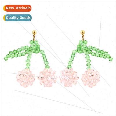 Japan Korea new Dongdaemun simple handmade beaded earrings t