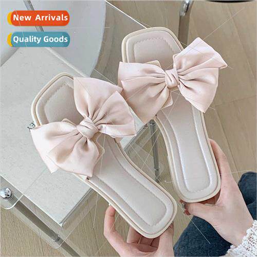 Summer new outside wear flat bottom casual one word slippers
