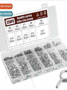 250pcs spring hose hose clamp m5-m14 iron galvanized double