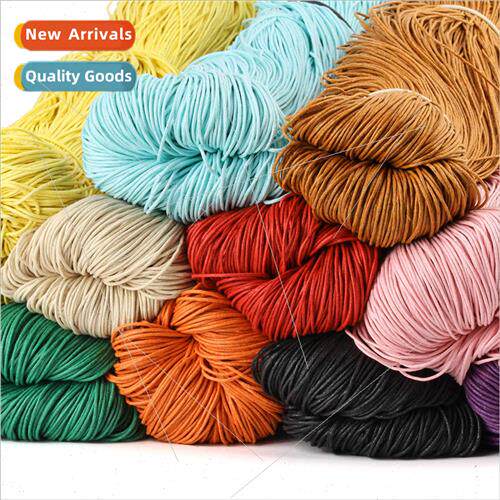 Black DIY Bracelet Necklace Braided Cotton Wax Rope Braided