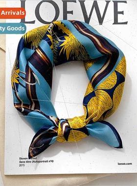 2021 Spring Autumn  Korean  printing  small square scarf fem