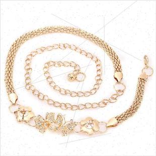 leaf flower pearl Korean ladies five rhinestone meta fashion