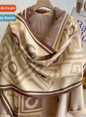 Korean  new letters 2023 new faux cashmere scarf female dual