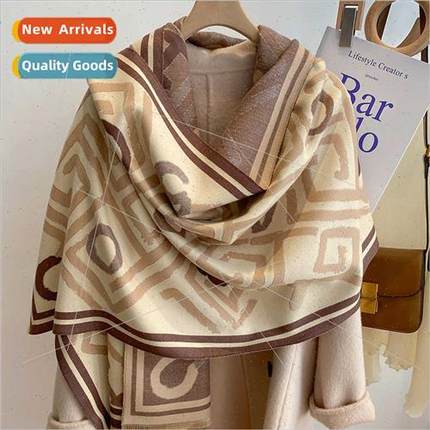 Korean  new letters 2023 new faux cashmere scarf female dual