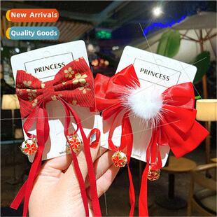 Children hair baby New Year red hair clips girls hanbok head