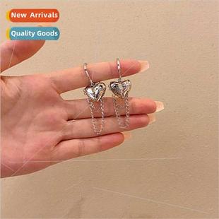 heart ear simple girl earrings ins love retro Teenage buckle