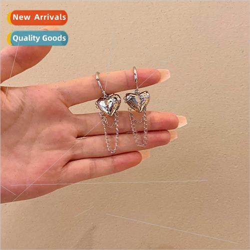 Teenage girl love heart ear buckle retro ins simple earrings