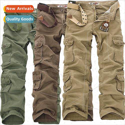 Men 8-Pocket Large ze Work Pants Large Loose Casual Pants Ou
