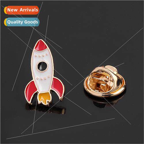 Fashion Multi-color Rocket Metal Brooch Alloy Oil Drip Badge
