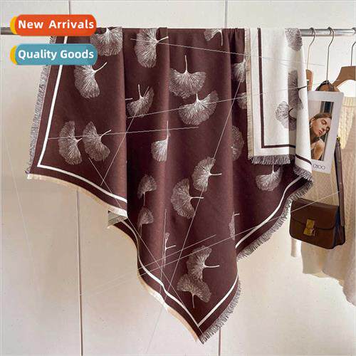 Thickened large scarf female fall winter hundred wh ginkgo l