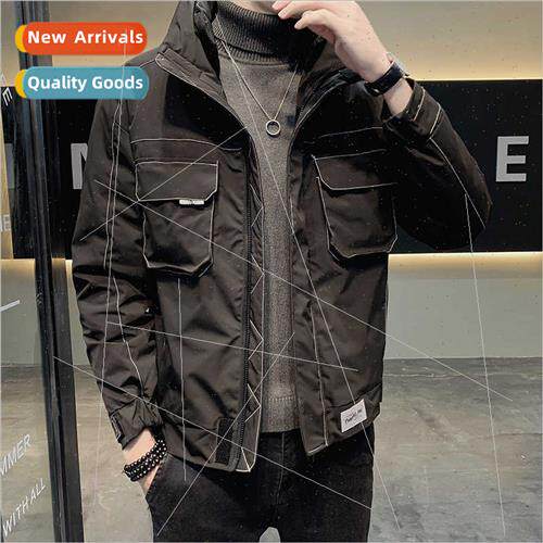 Down jacket men short fall winter 2023 new thickened collar