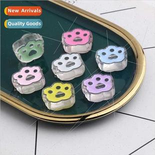 oil drop acrylic Cat diy footprints beads handmade paw