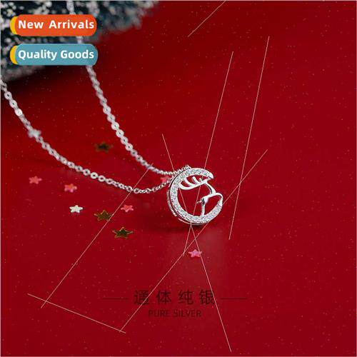 S925 silver plated a deer has you elk necklace ins delicate