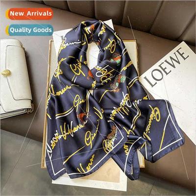 Korean  letter handwring body carriage navy simulation silk