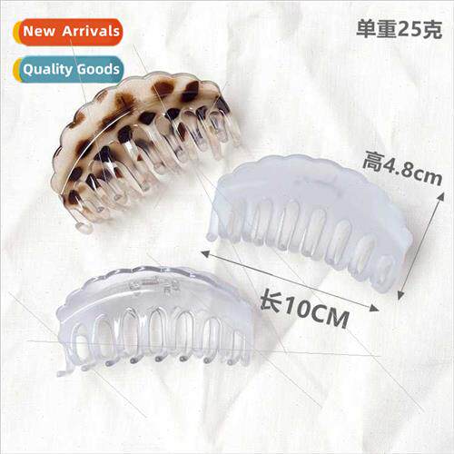Europe transparent frosted large grab clip leopard Korean ha