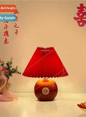 Chinese ceramic long bright lamp bride wedding red Xi charac