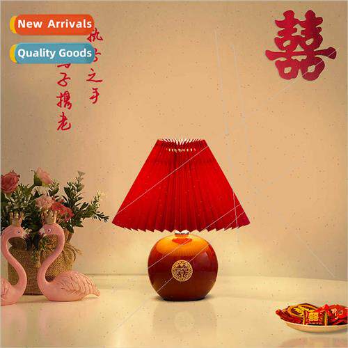 Chinese ceramic long bright lamp bride wedding red Xi charac