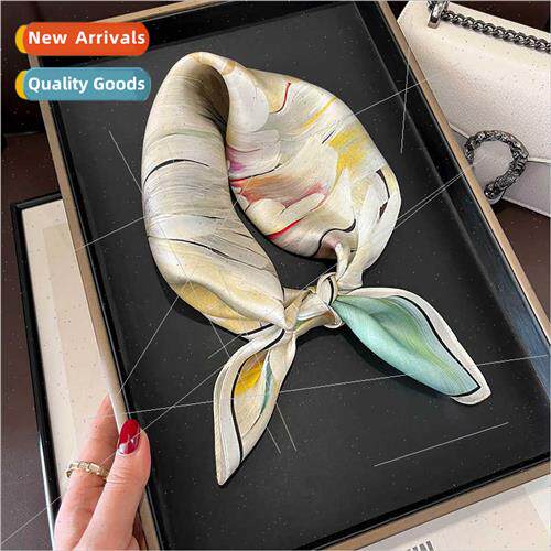 Floral simple design printing crepe satin tea flower silk sc
