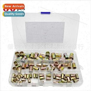 plated inside outside 80pcs hexagonal zinc half rivet color