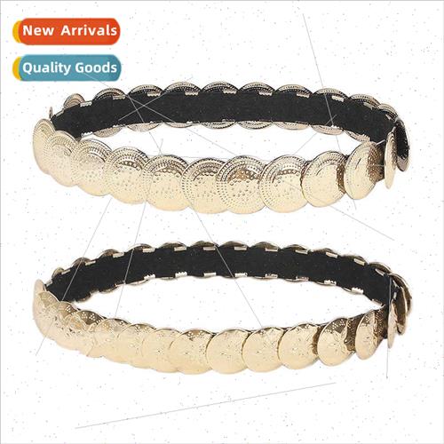Fish scale belt female fine round metal piece decoration ela