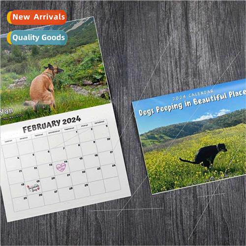 LKX Funny Calendar  2024 Dog Poop Calendar Funny New Year Ca