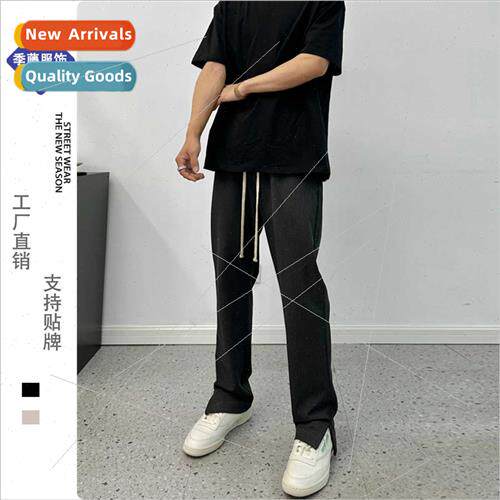 clean f silhouette straight loose black su pants versatile z