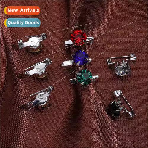 Creative colorful diamond shape metal badge French simple sh
