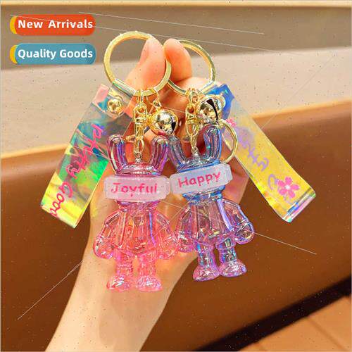 Acrylic glow-in-the-dark rabb creative car couple key pendan