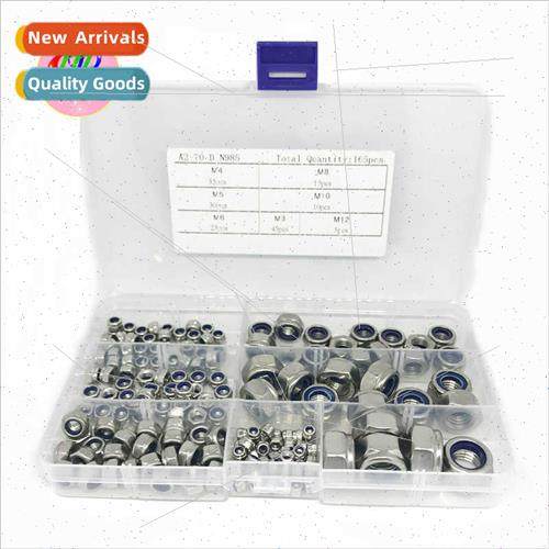 165PCS 304 Stainless Nylon Lock Nuts M3-M12 Lock Nut Combina