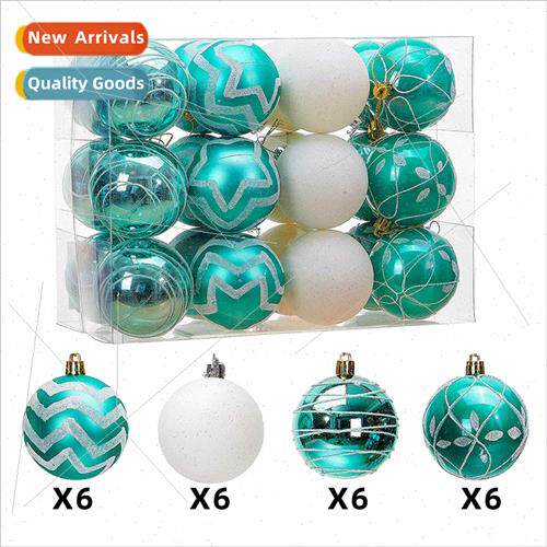 Bucket Painted Christmas Balls 6cm24pcs Hand-painted Plastic