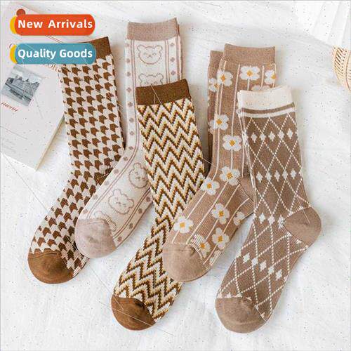 Double needle double road mid-calf socks 22 autumn winter ne