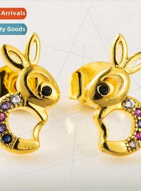 Europe fashion copper micro-set colored zirconia earrings 18