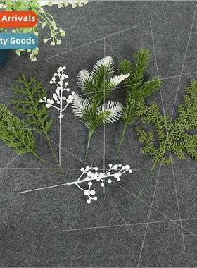 Christmas decorations green leaves sprigs pine needles branc