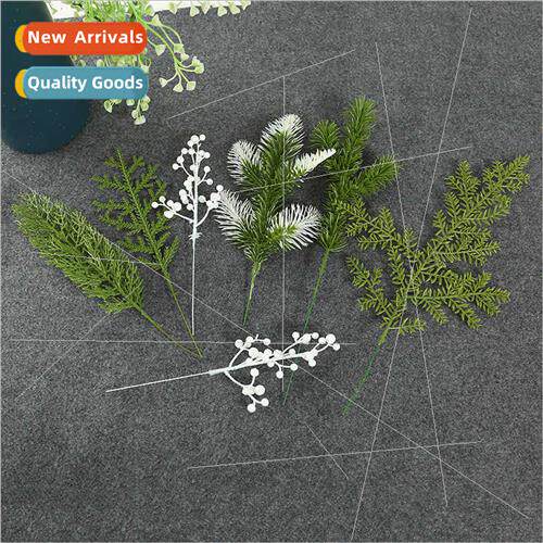 Christmas decorations green leaves sprigs pine needles branc