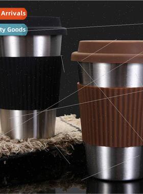 304 mug Scandinavian silicone insulated coffee cups straw mi