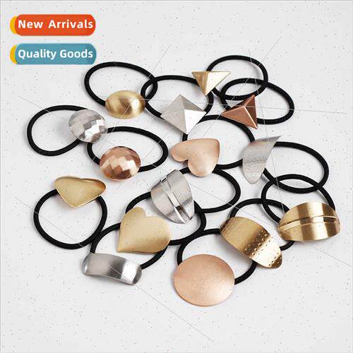 Hair ring alloy brushed ins Europe cold wind simple tie hair
