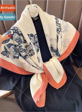 Vintage print fashion versatile 90 square scarf multifunctio