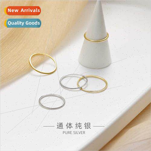 925 lver Thin Bar mple Closed Ring 14K Hundred Minimalist St