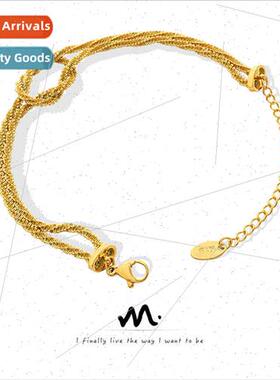 Korea ins cross geometric knot bracelet female niche tanium