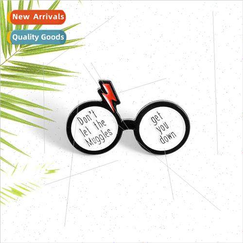 Creative ghtning Eyeglasses Enamel Brooch Personalised Get y