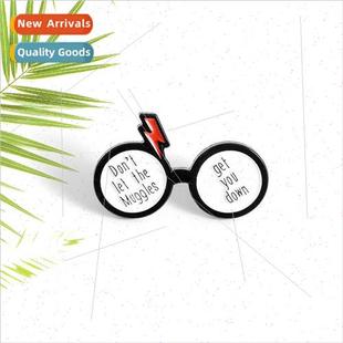 Enamel Eyeglasses Brooch Personalised Creative Get ghtning