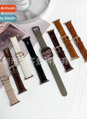 适用apple oil waxed leather glossy unisex leather strap appl